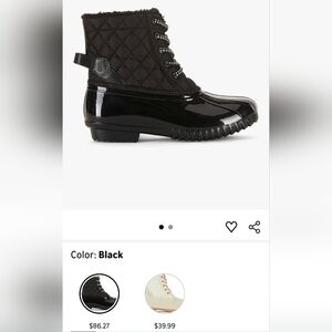 Sporto Womens Black Duck Boots Lined Water Repellent Winter Insulated Size 8 New